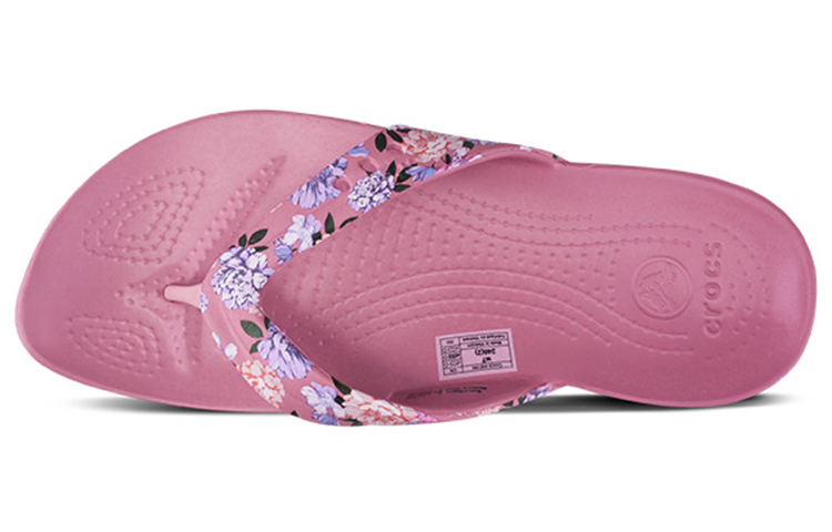 Lookbook (W) 크록스 카디 프린팅 핑크 플립플랍 (Crocs Kadee Printing Pink Flip-Flop) 206190-9A5