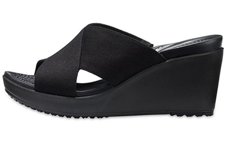 (Women) Crocs Leigh 2 Xstrap Wedge 'Simple Casual Black' 204949-060