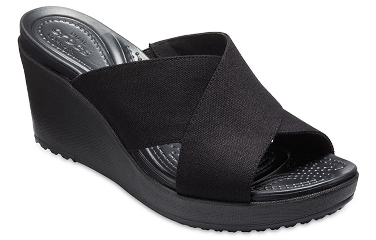Lookbook (Women) Crocs Leigh 2 Xstrap Wedge 'Simple Casual Black' 204949-060