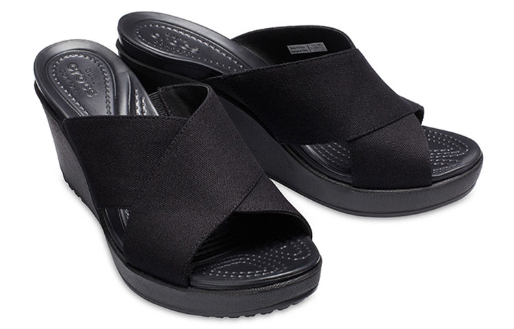 Shop (Women) Crocs Leigh 2 Xstrap Wedge 'Simple Casual Black' 204949-060