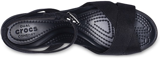 (W) Sandalias Crocs Leigh II Cross Strap Ankle Wedge 'Negro'. 204950-060 Lookbook (W) Sandalias Crocs Leigh II Cross Strap Ankle Wedge 'Negro'. 204950-060