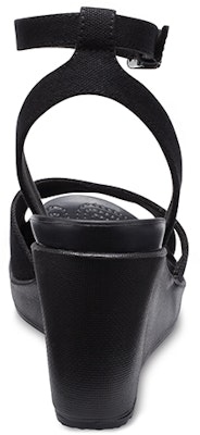 (Women) Crocs Leigh II Cross Strap Ankle Wedge Sandals 'Black' 204950-060 Details for (Women) Crocs Leigh II Cross Strap Ankle Wedge Sandals 'Black' 204950-060