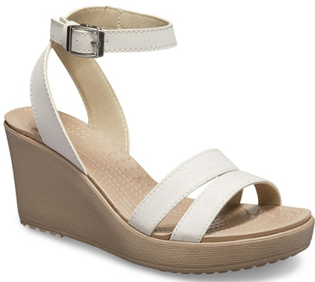 (W) クロックス Leigh ウェッジサンダル (白/茶) 205750-14G Lookbook (W) クロックス Leigh ウェッジサンダル (白/茶) 205750-14G