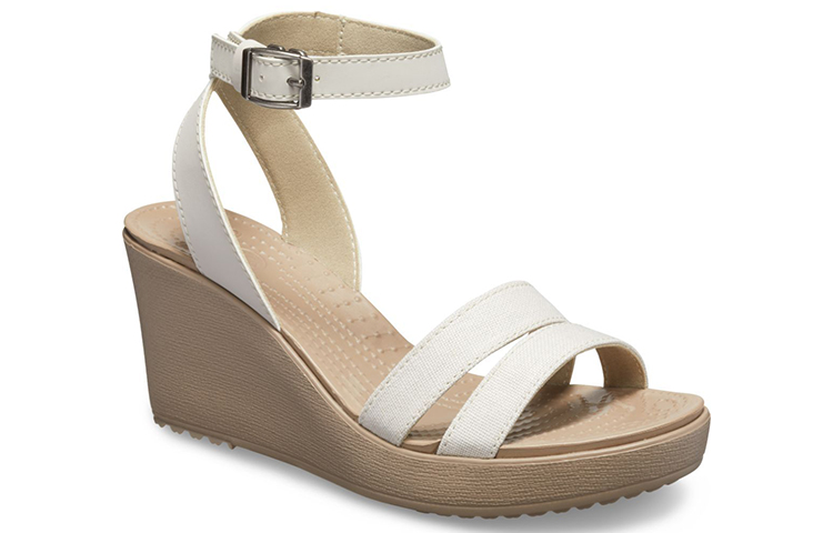 Lookbook (Women) Crocs Leigh Wedge Sandal 'White Brown' 205750-14G