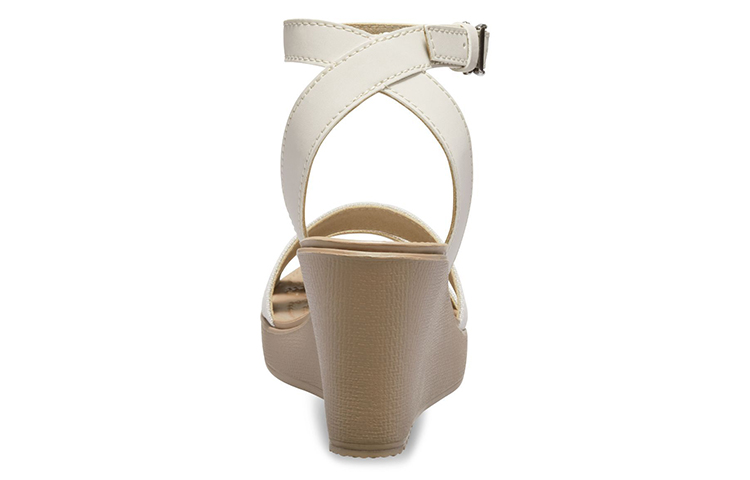 Details for (Women) Crocs Leigh Wedge Sandal 'White Brown' 205750-14G