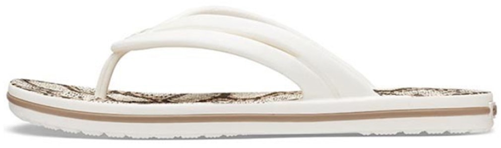 Crocs 卡駱班豹紋印花人字拖鞋 女鞋 牡蠣色 Buy Crocs 卡駱班豹紋印花人字拖鞋 女鞋 牡蠣色