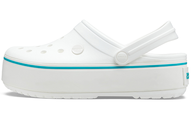 (Women) Crocs Lightweight Cozy Outdoor Beach White Blue Sandals 'White Blue' 205434-1E0