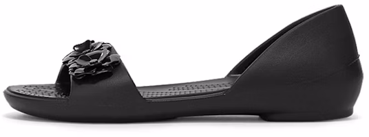 (Women) Crocs Lina Flower Dorsay Flat 'Simplistic Casual Black' 205567-060 (Women) Crocs Lina Flower Dorsay Flat 'Simplistic Casual Black' 205567-060