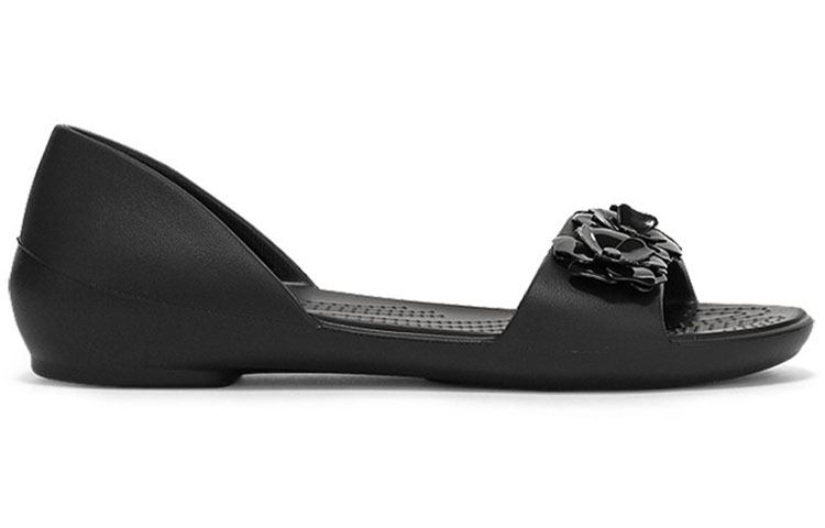 Order (Women) Crocs Lina Flower Dorsay Flat 'Simplistic Casual Black' 205567-060