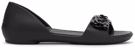 Order (Women) Crocs Lina Flower Dorsay Flat 'Simplistic Casual Black' 205567-060