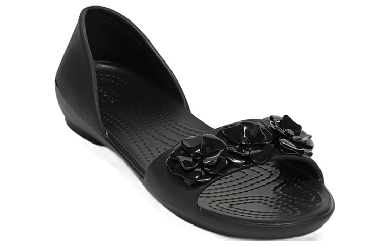 Lookbook (Women) Crocs Lina Flower Dorsay Flat 'Simplistic Casual Black' 205567-060