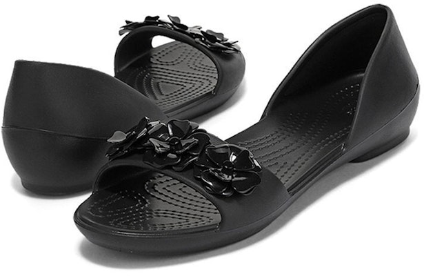 (Women) Crocs Lina Flower Dorsay Flat 'Simplistic Casual Black' 205567-060 Shop (Women) Crocs Lina Flower Dorsay Flat 'Simplistic Casual Black' 205567-060