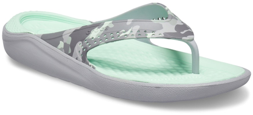 Crocs LiteRide 迷彩夾腳拖鞋 女款 灰綠 Lookbook Crocs LiteRide 迷彩夾腳拖鞋 女款 灰綠