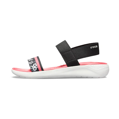(W) Crocs LiteRide Pattern Outdoor Open Toe Black Red Sandals 'Black Red'