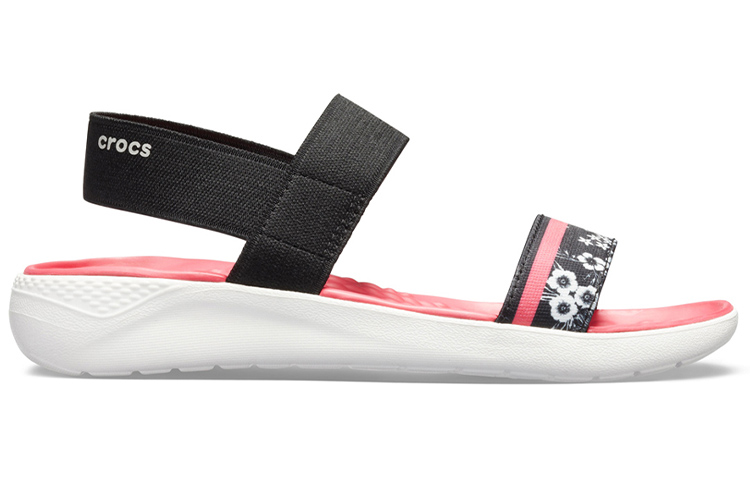 Order (W) Crocs LiteRide Corak Selipar Outdoor Hitam Merah 'Black Red' 205868-066