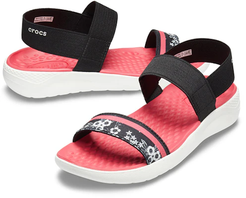 (W) Crocs LiteRide Corak Selipar Outdoor Hitam Merah 'Black Red' 205868-066 Shop (W) Crocs LiteRide Corak Selipar Outdoor Hitam Merah 'Black Red' 205868-066