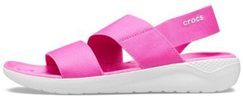 (Women) Crocs LiteRide Red Sandals 206081-6QV (Women) Crocs LiteRide Red Sandals 206081-6QV