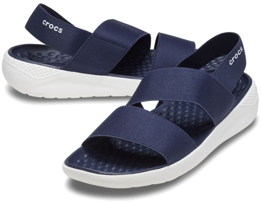 (Women) Crocs LiteRide Stretch Sandal 'Blue White' 206081-462 Shop (Women) Crocs LiteRide Stretch Sandal 'Blue White' 206081-462