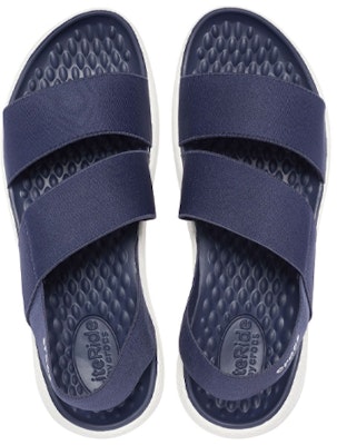 (Women) Crocs LiteRide Stretch Sandal 'Blue White' 206081-462 Purchase (Women) Crocs LiteRide Stretch Sandal 'Blue White' 206081-462