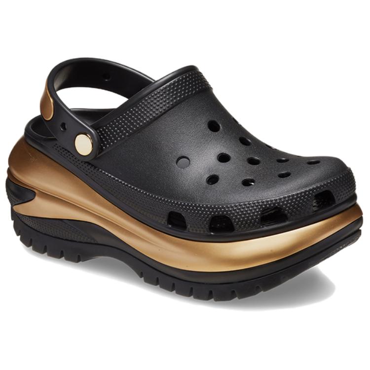 Shop (W) Crocs Mega Crush Metallic Clog Hitam Emas 210368-072