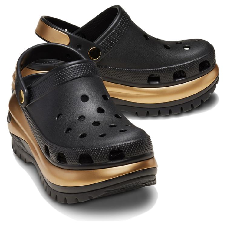 Purchase (W) Crocs Mega Crush Metallic Clog Hitam Emas 210368-072