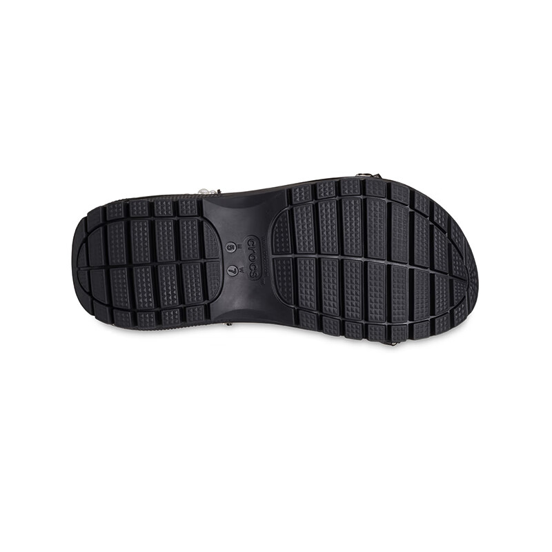 Details for (W) Crocs Mega Crush Pearl Ruffle Sandal 'Hitam' 210179