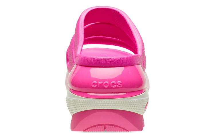 Shop Crocs卡駱馳 經典光輪一字涼拖鞋 女款 熱辣粉