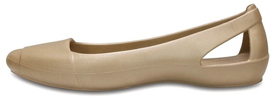 (Women) Crocs Minimalistic Casual Flat Sports Gold Color Sandals 202811-710 (Women) Crocs Minimalistic Casual Flat Sports Gold Color Sandals 202811-710