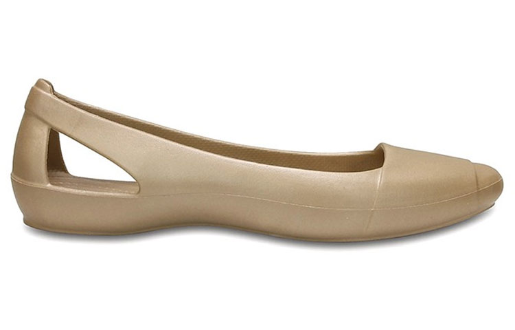 Order (W) Crocs Minimalistische Casual Platte Sport Sandalen in Goudkleur 202811-710
