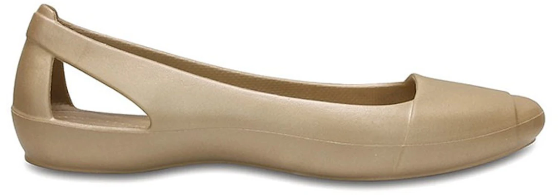 (W) Crocs Minimalistische Casual Platte Sport Sandalen in Goudkleur 202811-710 Order (W) Crocs Minimalistische Casual Platte Sport Sandalen in Goudkleur 202811-710