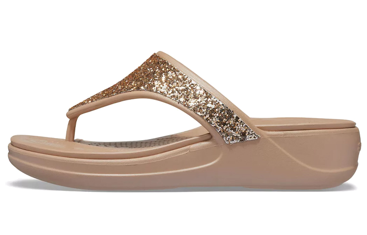 (Women) Crocs Monterey 'Gold Sequin Platform' 207273-710