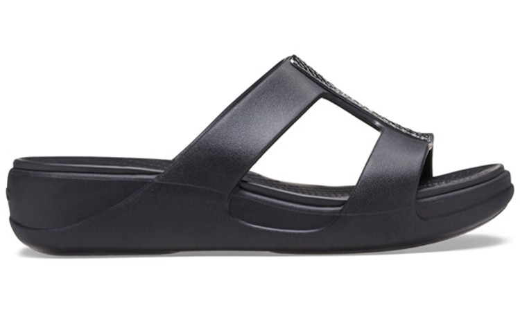 Order (Women) Crocs Monterey 'Metallic Wedge Black' 206319-0GQ