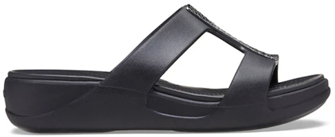 Order Crocs 蒙特利簡約休閒金屬坡跟涼拖鞋 女款 黑色