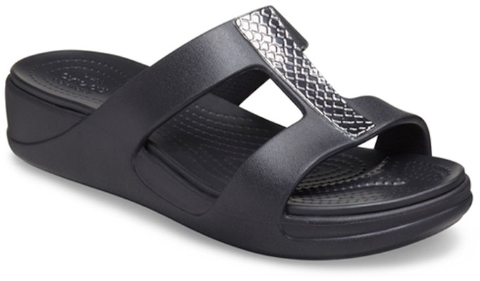 (W) Crocs Monterey 'Cuña Metálica Negra' 206319-0GQ Lookbook (W) Crocs Monterey 'Cuña Metálica Negra' 206319-0GQ