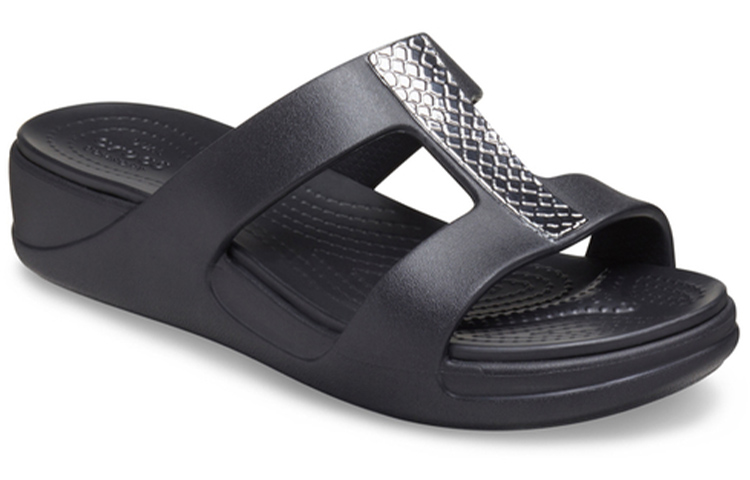 Lookbook (Women) Crocs Monterey 'Metallic Wedge Black' 206319-0GQ