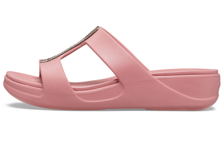 (Women) Crocs Monterey 'Simple Casual Pink Wedge Slide' 206319-61Z
