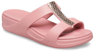 Lookbook Crocs 蒙特利 簡約休閒坡跟涼拖鞋 女款 粉紅色