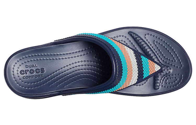 Lookbook (Women) Crocs Monterey Bead Strap Wedge 'Dark Blue' 206641-4HQ
