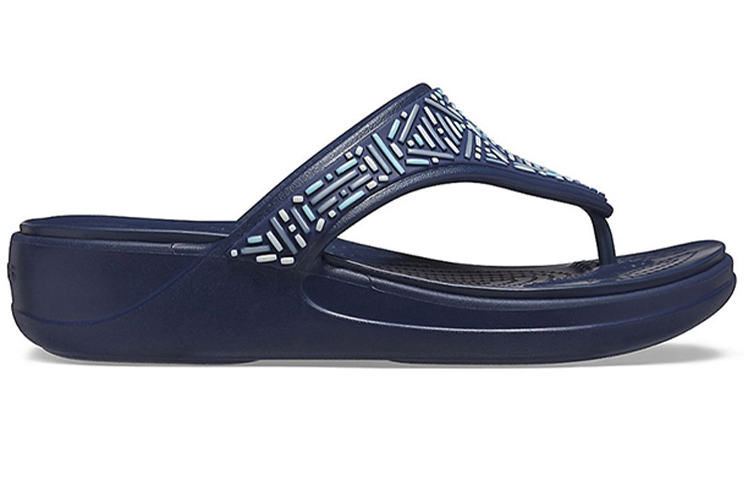 Order (Women) Crocs Monterey Beaded Flip-Flops Deep Blue 206851-410