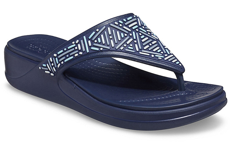 Lookbook (Women) Crocs Monterey Beaded Flip-Flops Deep Blue 206851-410