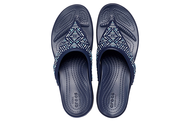 Purchase (Women) Crocs Monterey Beaded Flip-Flops Deep Blue 206851-410