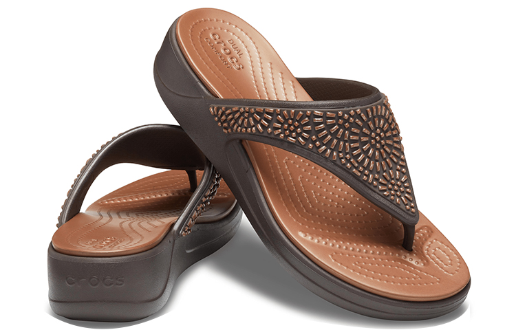 Shop (Women) Crocs Monterey Flip-Flop 'Glitter Brown' 206343-25M