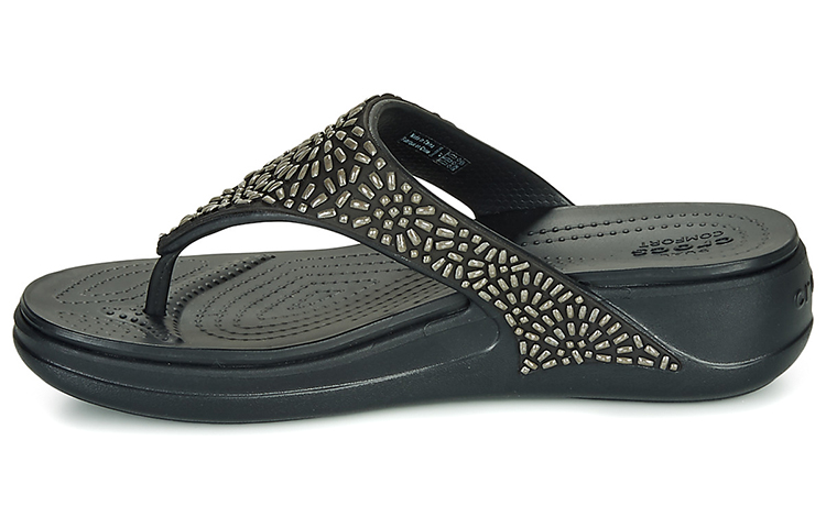 (Women) Crocs Monterey Flip-Flop 'Shimmer Black' 206343-001