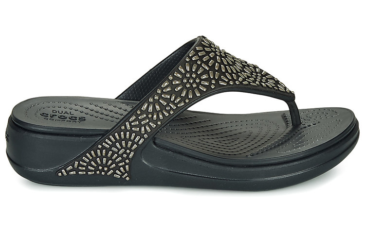 Order (Women) Crocs Monterey Flip-Flop 'Shimmer Black' 206343-001