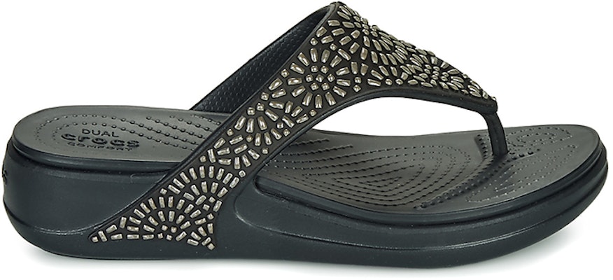 (W) Crocs Monterey Selipar Jepun 'Shimmer Hitam' 206343-001 Order (W) Crocs Monterey Selipar Jepun 'Shimmer Hitam' 206343-001