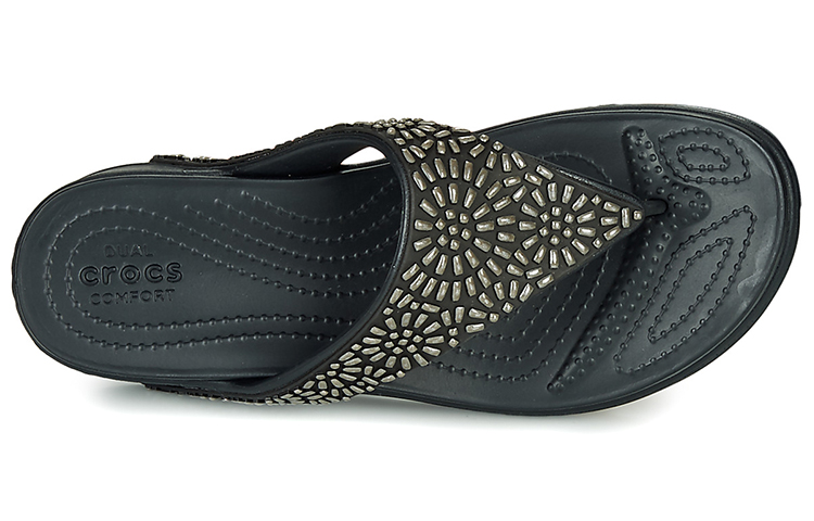 Lookbook (Women) Crocs Monterey Flip-Flop 'Shimmer Black' 206343-001