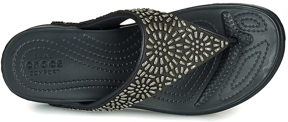 (W) Crocs Monterey Selipar Jepun 'Shimmer Hitam' 206343-001 Lookbook (W) Crocs Monterey Selipar Jepun 'Shimmer Hitam' 206343-001