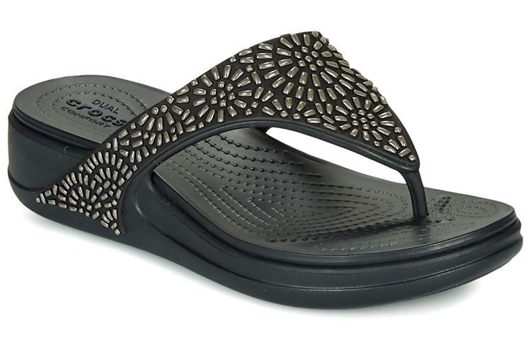 Purchase (Women) Crocs Monterey Flip-Flop 'Shimmer Black' 206343-001