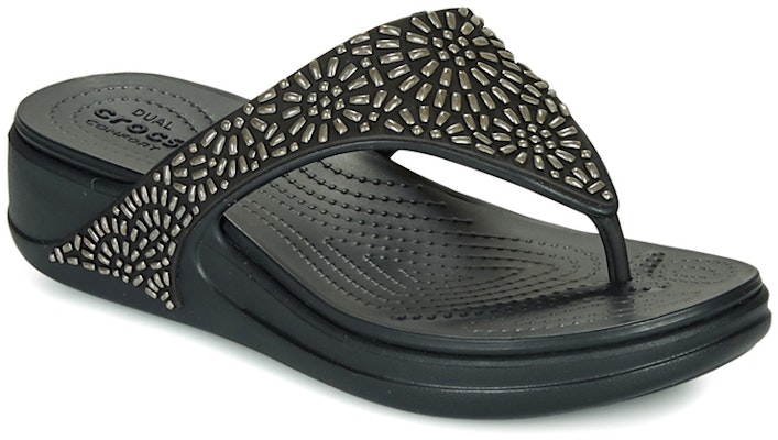 (W) Crocs 蒙特雷人字拖 '闪光黑' 206343-001 Purchase (W) Crocs 蒙特雷人字拖 '闪光黑' 206343-001