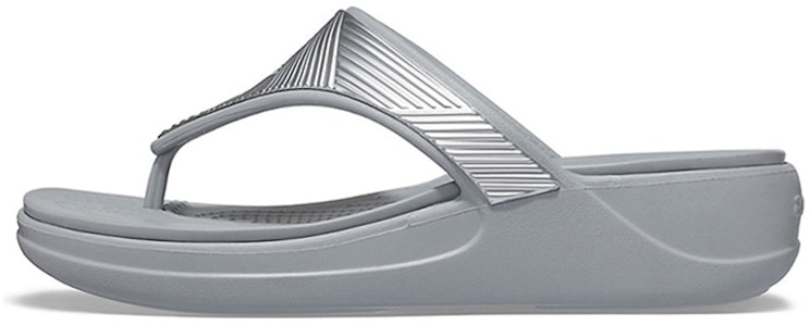 Crocs Monterey 金屬簡約休閒坡跟拖鞋 女款 銀灰 Buy Crocs Monterey 金屬簡約休閒坡跟拖鞋 女款 銀灰